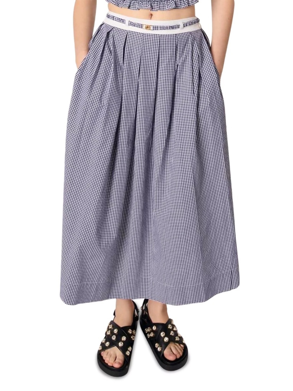 Jichy Gingham Maxi Skirt
